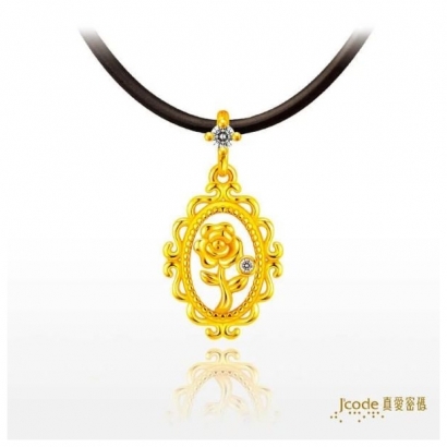 古典玫瑰-黃金墜子.jpg
